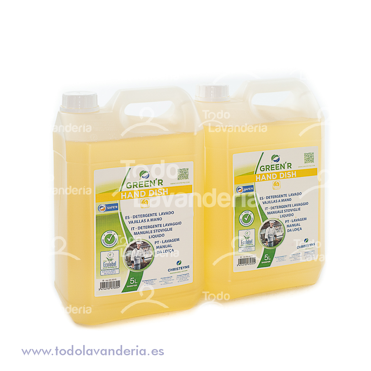 DETERGENTE GREEN'R HAND DISH 2X5 LT